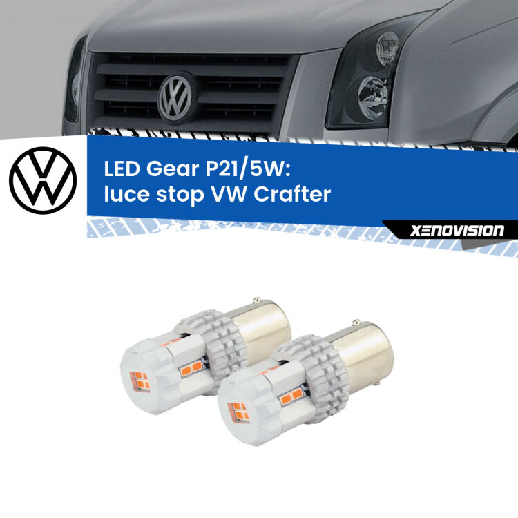 0 Luce Stop LED VW Crafter  2006 - 2016: P21/5W Gear <strong>Luce Stop LED per VW Crafter</strong>  2006 - 2016. Due lampade <strong>P21/5W</strong> rosse non canbus modello Gear.