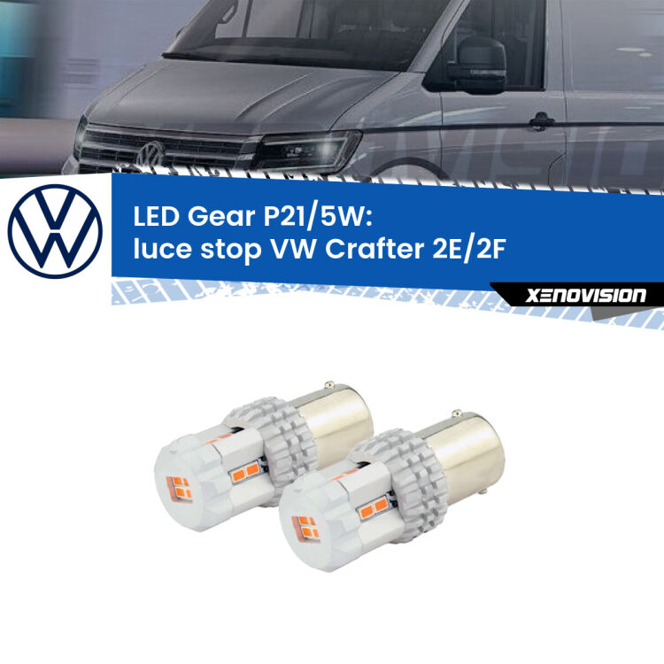 <strong>Luce Stop LED per VW Crafter</strong> 2E/2F 2006 - 2016. Due lampade <strong>P21/5W</strong> rosse non canbus modello Gear.