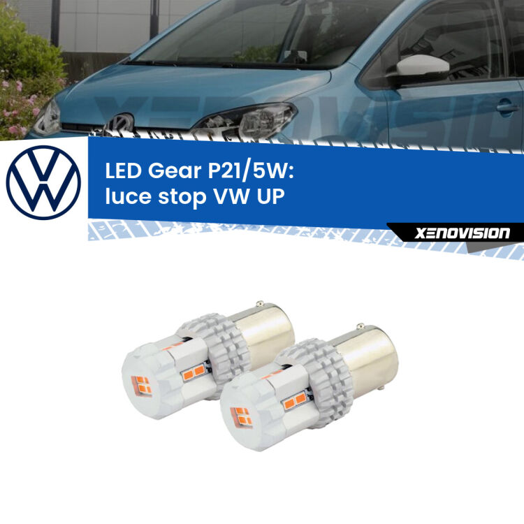 <strong>Luce Stop LED per VW UP</strong>  2011 in poi. Due lampade <strong>P21/5W</strong> rosse non canbus modello Gear.