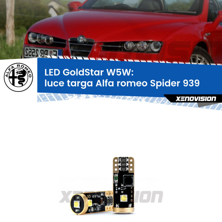 <strong>Luce Targa LED Alfa romeo Spider</strong> 939 2006 - 2010: ottima luminosità a 360 gradi. Si inseriscono ovunque. Canbus, Top Quality.