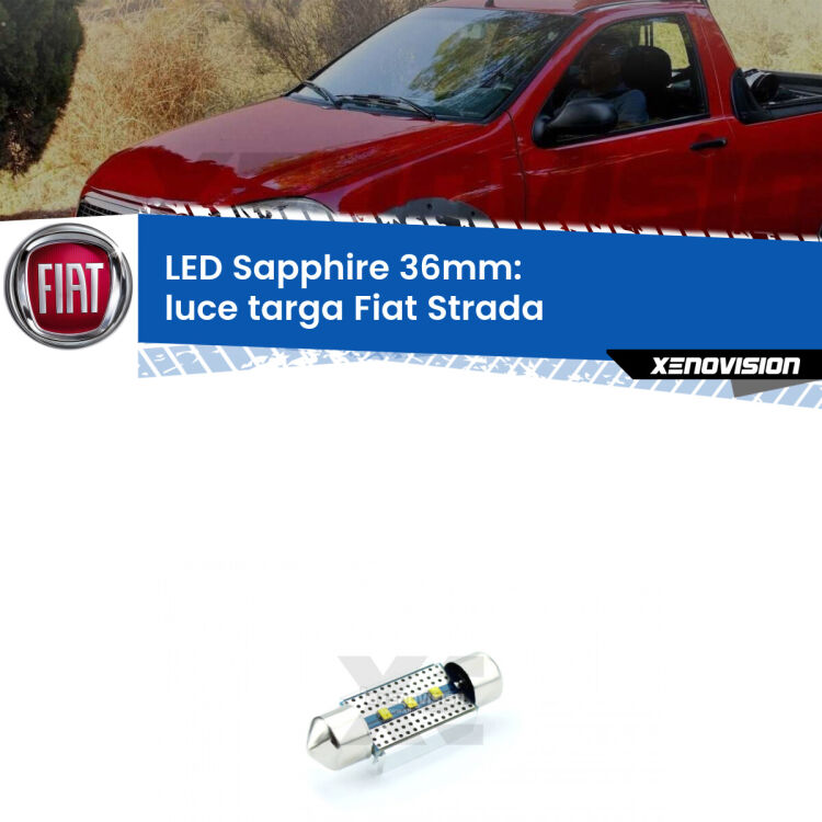 <strong>LED luce targa 36mm per Fiat Strada</strong>  Versione 1. Lampade <strong>c5W</strong> modello Sapphire Xenovision con chip led Philips.