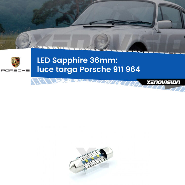 <strong>LED luce targa 36mm per Porsche 911</strong> 964 1993 - 1993. Lampade <strong>c5W</strong> modello Sapphire Xenovision con chip led Philips.