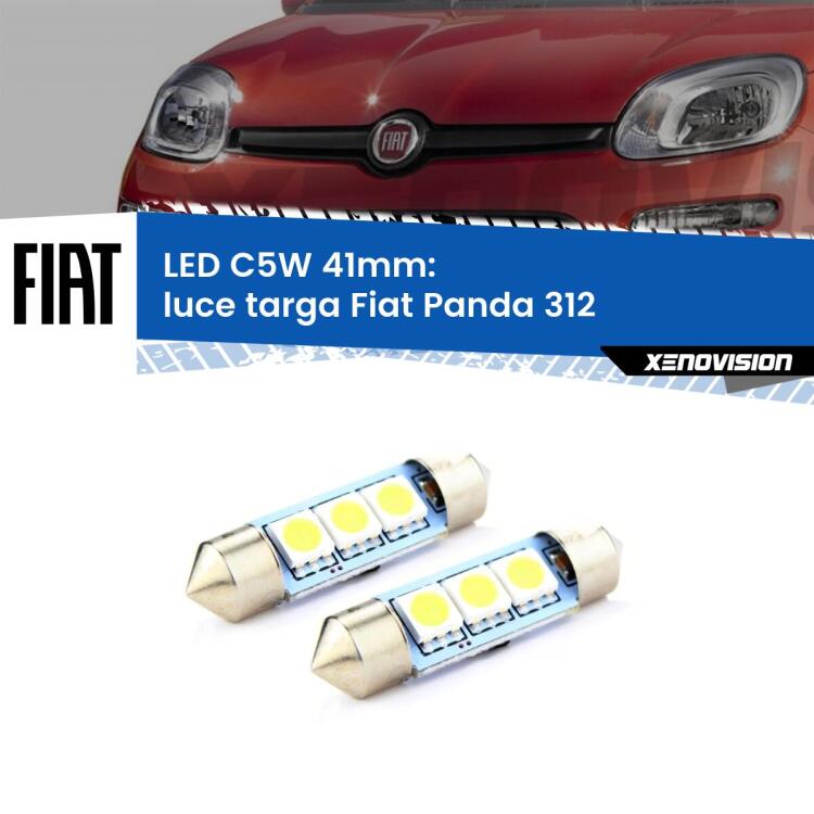 <strong>Luce Targa LED per Fiat Panda</strong> 312 Cross. Coppia lampade <strong>C5W</strong> 41mm estremamente longeve.