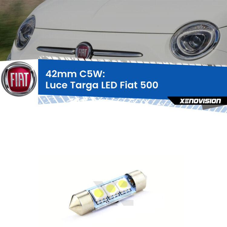 Lampadina eccezionalmente duratura, canbus e luminosa. C5W 42mm perfetto per Luce Targa LED Fiat 500  2007 - 2022<br />.
