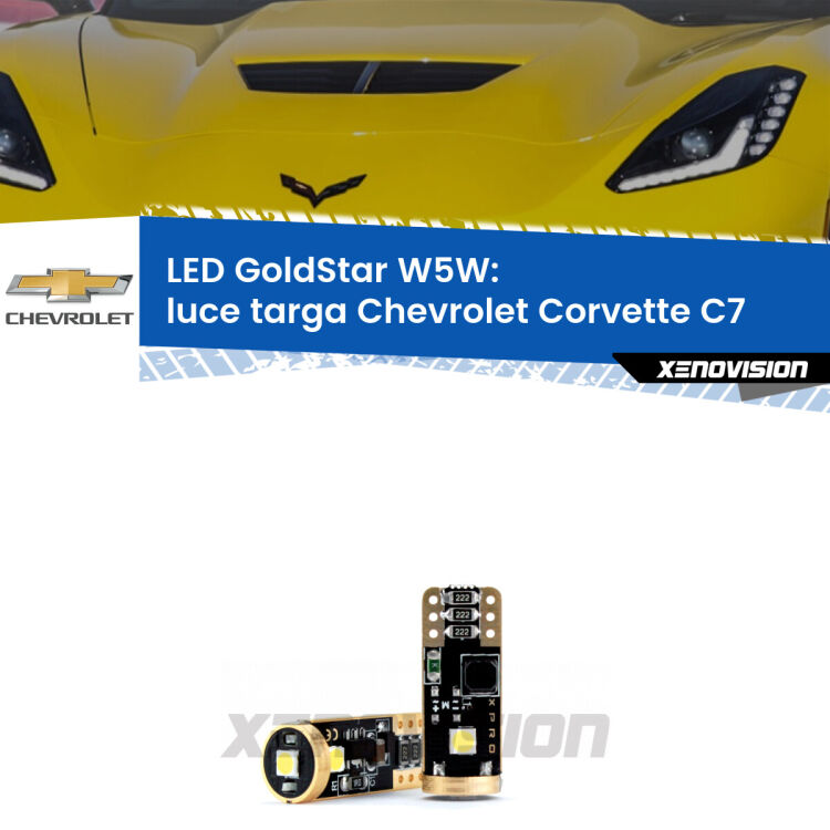 <strong>Luce Targa LED Chevrolet Corvette</strong> C7 2013 - 2019: ottima luminosità a 360 gradi. Si inseriscono ovunque. Canbus, Top Quality.