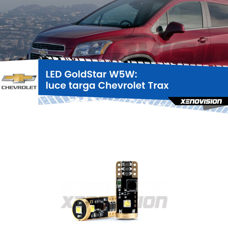 <strong>Luce Targa LED Chevrolet Trax</strong>  2012 in poi: ottima luminosità a 360 gradi. Si inseriscono ovunque. Canbus, Top Quality.