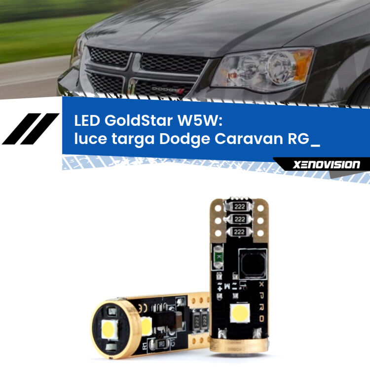 0 Luce Targa LED Dodge Caravan RG_ 2000 - 2007: T10 GoldStar <strong>Luce Targa LED Dodge Caravan</strong> RG_ 2000 - 2007: ottima luminosità a 360 gradi. Si inseriscono ovunque. Canbus, Top Quality.
