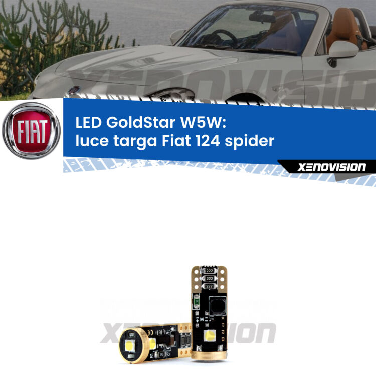 <strong>Luce Targa LED Fiat 124 spider</strong>  2016 in poi: ottima luminosità a 360 gradi. Si inseriscono ovunque. Canbus, Top Quality.