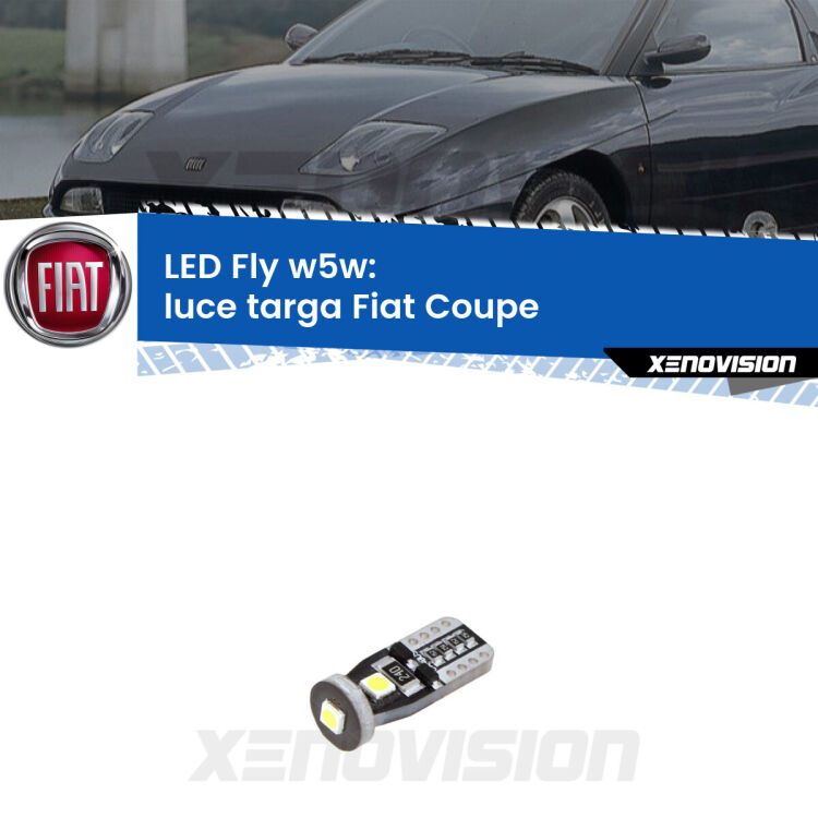 <strong>luce targa LED per Fiat Coupe</strong>  1993 - 2000. Coppia lampadine <strong>w5w</strong> Canbus compatte modello Fly Xenovision.