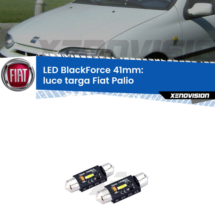 <strong>LED luce targa 41mm per Fiat Palio</strong>  1996 - 2003. Coppia lampadine <strong>C5W</strong>modello BlackForce Xenovision.