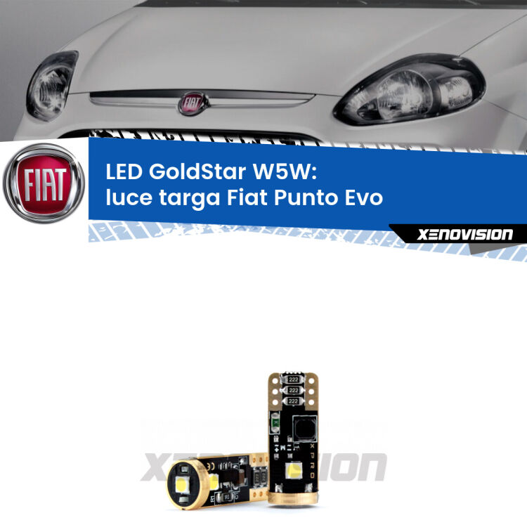 <strong>Luce Targa LED Fiat Punto Evo</strong>  2009 - 2015: ottima luminosità a 360 gradi. Si inseriscono ovunque. Canbus, Top Quality.