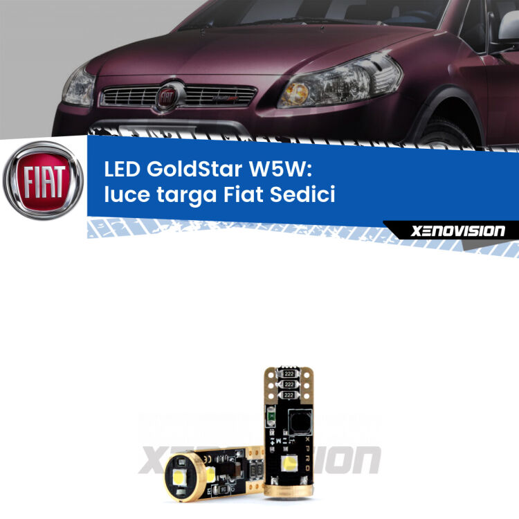 <strong>Luce Targa LED Fiat Sedici</strong>  2006 - 2014: ottima luminosità a 360 gradi. Si inseriscono ovunque. Canbus, Top Quality.