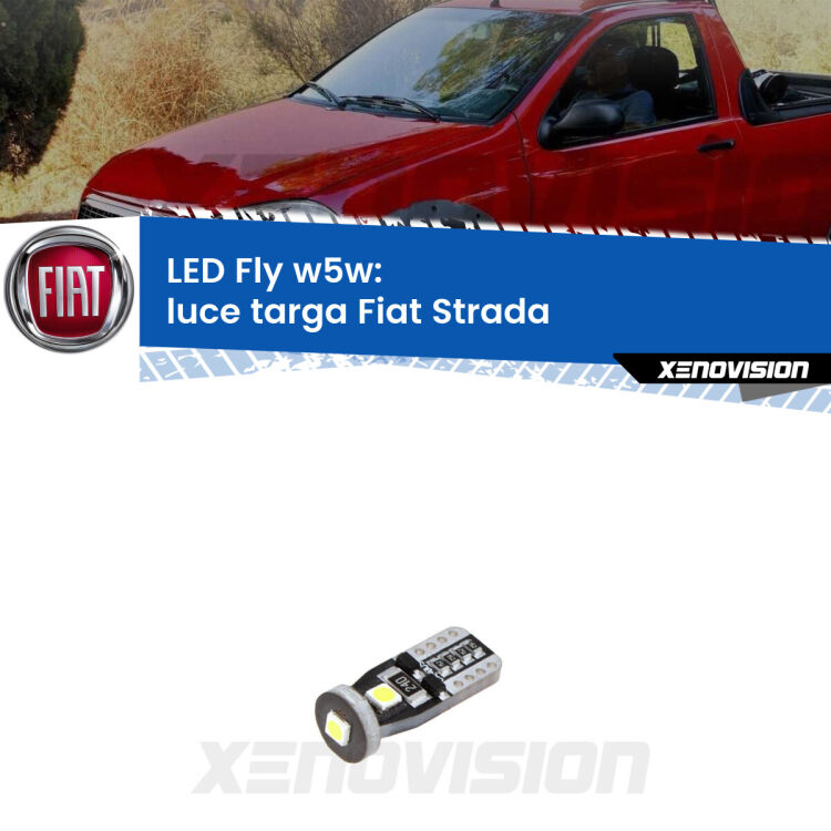 <strong>luce targa LED per Fiat Strada</strong>  Versione 2. Coppia lampadine <strong>w5w</strong> Canbus compatte modello Fly Xenovision.