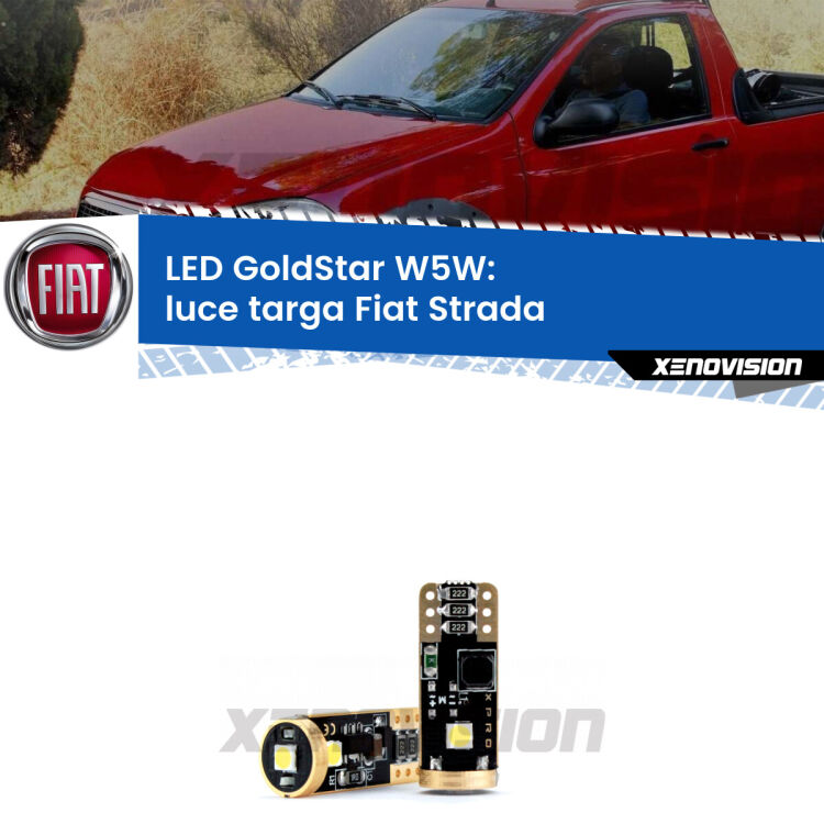 <strong>Luce Targa LED Fiat Strada</strong>  Versione 2: ottima luminosità a 360 gradi. Si inseriscono ovunque. Canbus, Top Quality.
