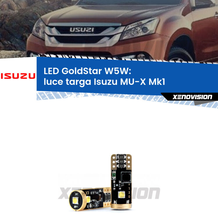 <strong>Luce Targa LED Isuzu MU-X</strong> Mk1 2013 - 2019: ottima luminosità a 360 gradi. Si inseriscono ovunque. Canbus, Top Quality.