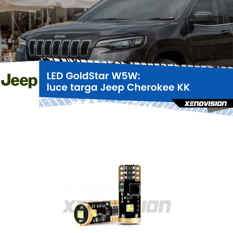 <strong>Luce Targa LED Jeep Cherokee</strong> KK 2008 - 2013: ottima luminosità a 360 gradi. Si inseriscono ovunque. Canbus, Top Quality.