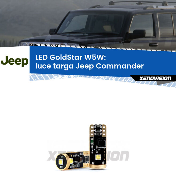 <strong>Luce Targa LED Jeep Commander</strong>  2005 - 2010: ottima luminosità a 360 gradi. Si inseriscono ovunque. Canbus, Top Quality.