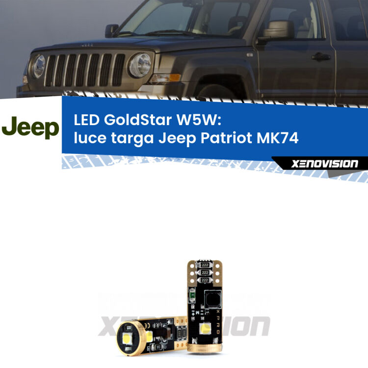 <strong>Luce Targa LED Jeep Patriot</strong> MK74 2007 - 2017: ottima luminosità a 360 gradi. Si inseriscono ovunque. Canbus, Top Quality.