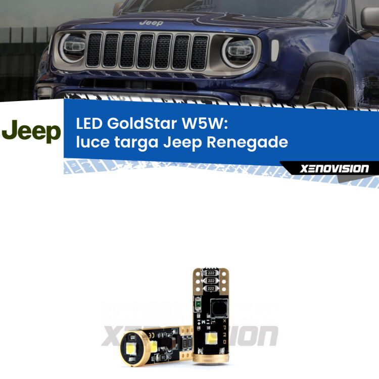 <strong>Luce Targa LED Jeep Renegade</strong>  2014 in poi: ottima luminosità a 360 gradi. Si inseriscono ovunque. Canbus, Top Quality.