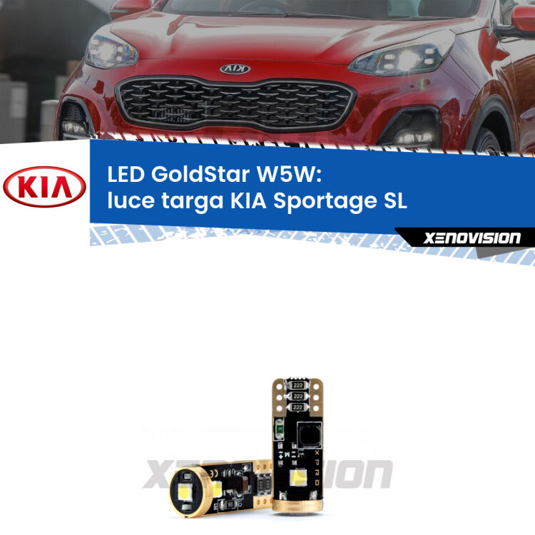 <strong>Luce Targa LED KIA Sportage</strong> SL 2010 - 2014: ottima luminosità a 360 gradi. Si inseriscono ovunque. Canbus, Top Quality.