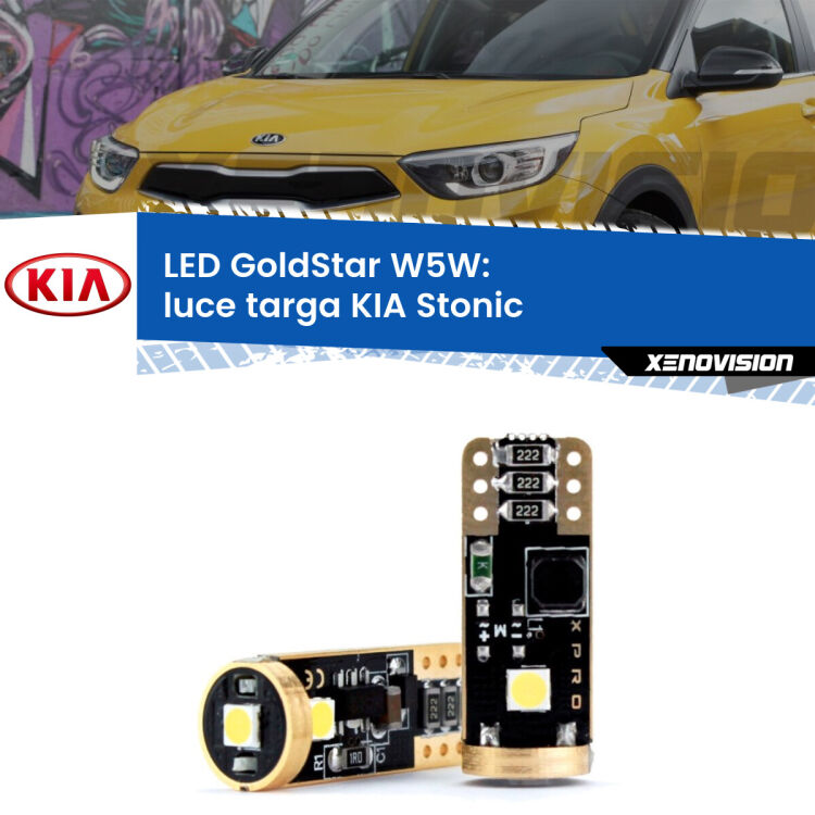 0 Luce Targa LED KIA Stonic  2017 in poi: T10 GoldStar <strong>Luce Targa LED KIA Stonic</strong>  2017 in poi: ottima luminosità a 360 gradi. Si inseriscono ovunque. Canbus, Top Quality.