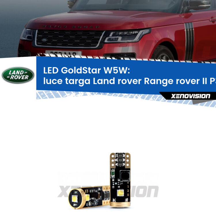<strong>Luce Targa LED Land rover Range rover II</strong> P38A 1994 - 2002: ottima luminosità a 360 gradi. Si inseriscono ovunque. Canbus, Top Quality.