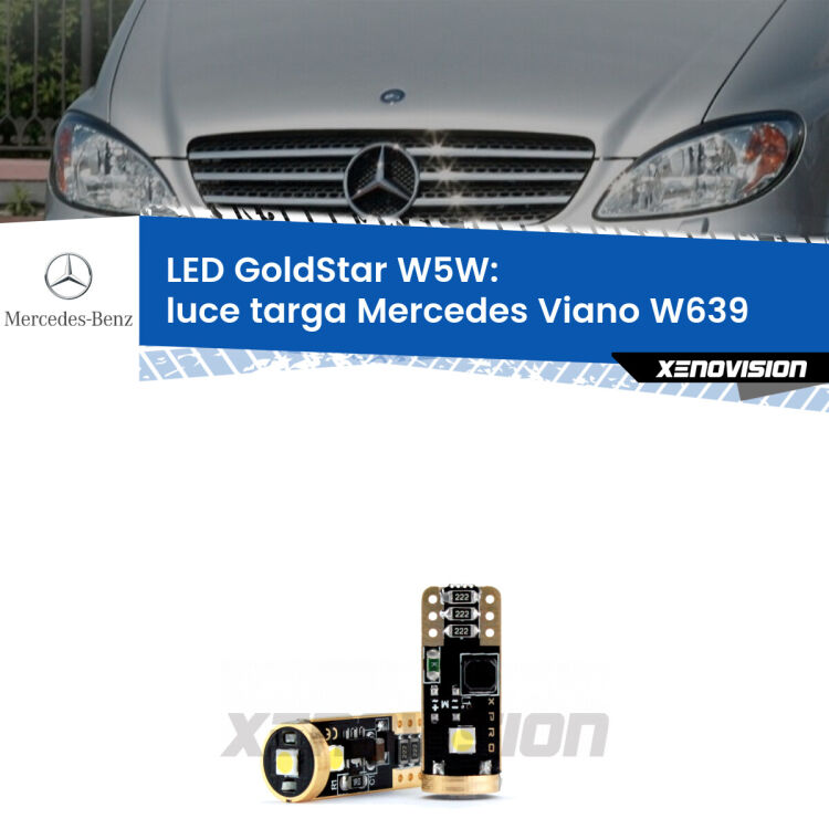 <strong>Luce Targa LED Mercedes Viano</strong> W639 2004 - 2007: ottima luminosità a 360 gradi. Si inseriscono ovunque. Canbus, Top Quality.