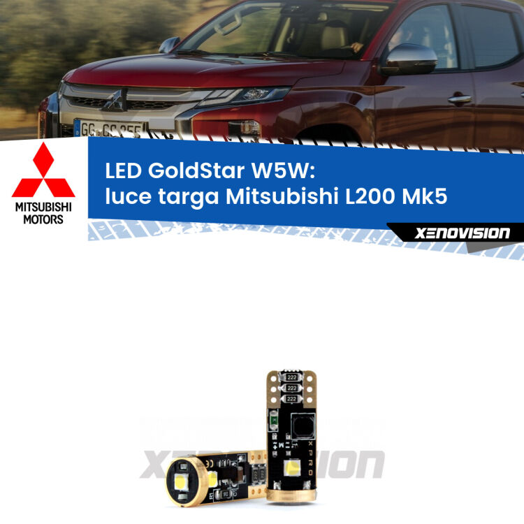 <strong>Luce Targa LED Mitsubishi L200</strong> Mk5 2015 in poi: ottima luminosità a 360 gradi. Si inseriscono ovunque. Canbus, Top Quality.