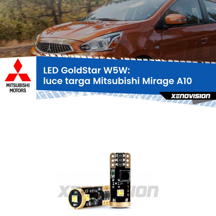 <strong>Luce Targa LED Mitsubishi Mirage</strong> A10 2013 in poi: ottima luminosità a 360 gradi. Si inseriscono ovunque. Canbus, Top Quality.