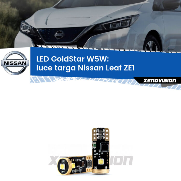 <strong>Luce Targa LED Nissan Leaf</strong> ZE1 2017 in poi: ottima luminosità a 360 gradi. Si inseriscono ovunque. Canbus, Top Quality.