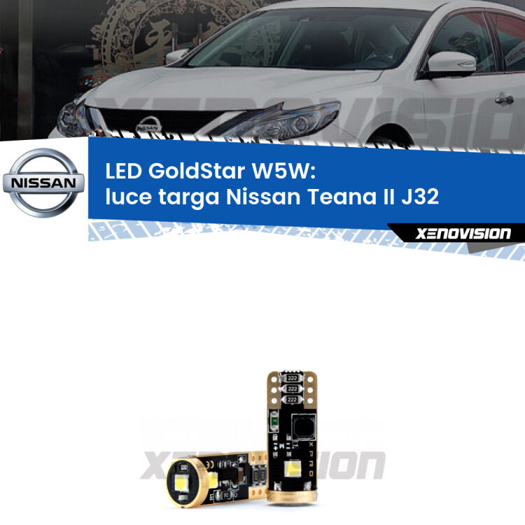 <strong>Luce Targa LED Nissan Teana II</strong> J32 2008 - 2013: ottima luminosità a 360 gradi. Si inseriscono ovunque. Canbus, Top Quality.