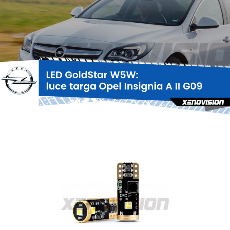 <strong>Luce Targa LED Opel Insignia A II</strong> G09 2014 - 2017: ottima luminosità a 360 gradi. Si inseriscono ovunque. Canbus, Top Quality.