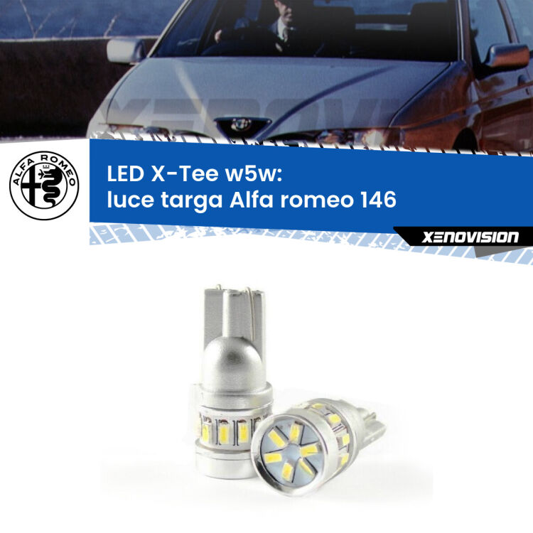 0 Luce Targa LED per Alfa romeo 146 1994 - 2001: W5W X-Tee <strong>LED luce targa per Alfa romeo 146</strong> 1994 - 2001. Lampade <strong>W5W</strong> modello X-Tee Xenovision top di gamma.