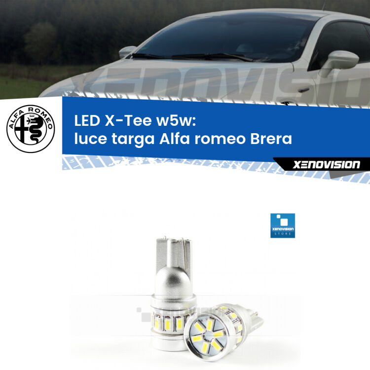<strong>LED luce targa per Alfa romeo Brera</strong>  2006 - 2010. Lampade <strong>W5W</strong> modello X-Tee Xenovision top di gamma.