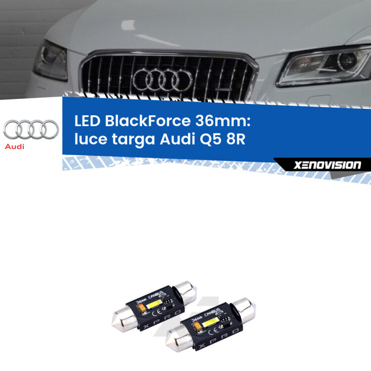 <strong>LED luce targa 36mm per Audi Q5</strong> 8R 2008 - 2011. Coppia lampadine <strong>C5W</strong>modello BlackForce Xenovision.