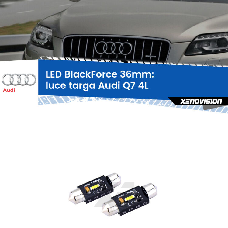 <strong>LED luce targa 36mm per Audi Q7</strong> 4L 2006 - 2012. Coppia lampadine <strong>C5W</strong>modello BlackForce Xenovision.