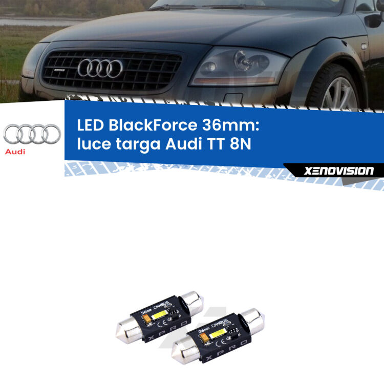 <strong>LED luce targa 36mm per Audi TT</strong> 8N 1998 - 2006. Coppia lampadine <strong>C5W</strong>modello BlackForce Xenovision.