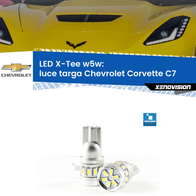 <strong>LED luce targa per Chevrolet Corvette</strong> C7 2013 - 2019. Lampade <strong>W5W</strong> modello X-Tee Xenovision top di gamma.