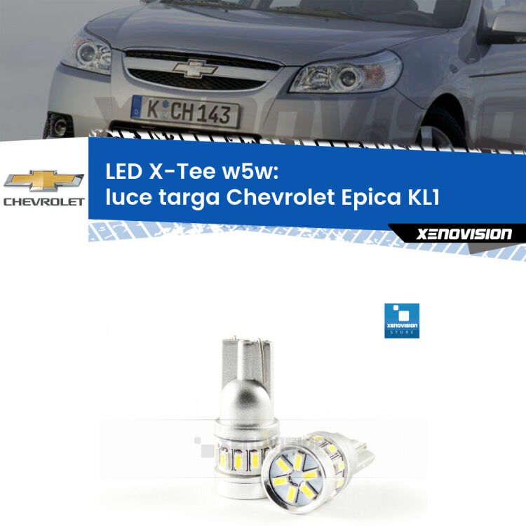 <strong>LED luce targa per Chevrolet Epica</strong> KL1 2005 - 2011. Lampade <strong>W5W</strong> modello X-Tee Xenovision top di gamma.