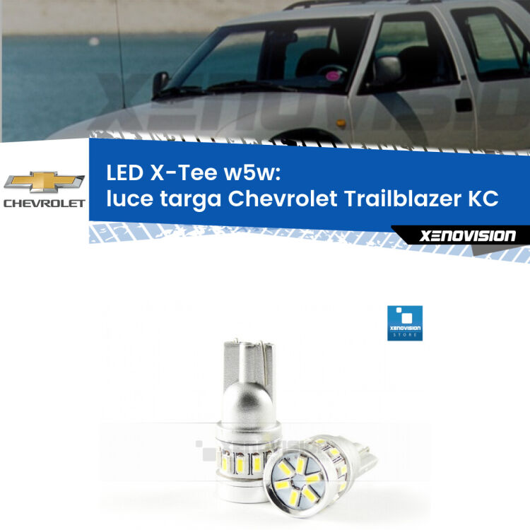 <strong>LED luce targa per Chevrolet Trailblazer</strong> KC 2001 - 2008. Lampade <strong>W5W</strong> modello X-Tee Xenovision top di gamma.
