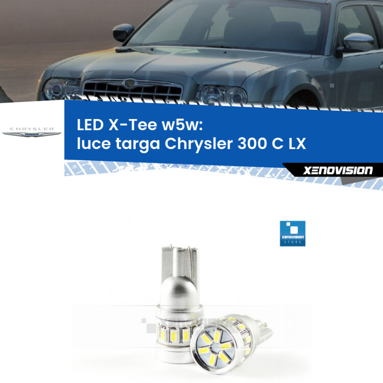 <strong>LED luce targa per Chrysler 300 C</strong> LX 2004 - 2012. Lampade <strong>W5W</strong> modello X-Tee Xenovision top di gamma.