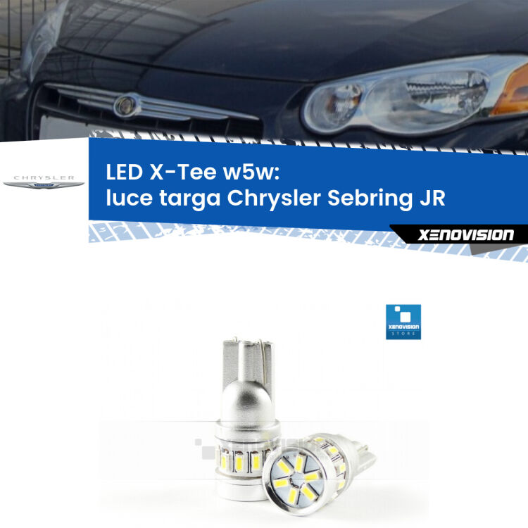 <strong>LED luce targa per Chrysler Sebring</strong> JR 2001 - 2007. Lampade <strong>W5W</strong> modello X-Tee Xenovision top di gamma.