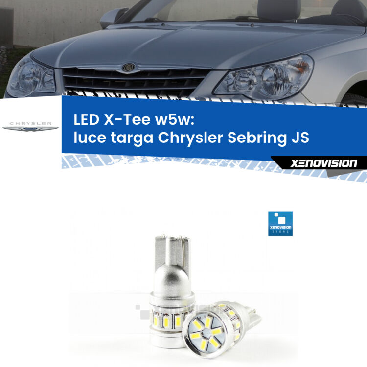 <strong>LED luce targa per Chrysler Sebring</strong> JS 2007 - 2010. Lampade <strong>W5W</strong> modello X-Tee Xenovision top di gamma.