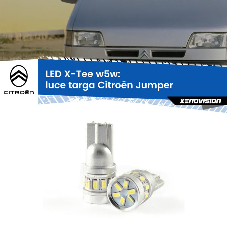 0 Luce Targa LED per Citroën Jumper 1999 - 2002: W5W X-Tee <strong>LED luce targa per Citroën Jumper</strong> 1999 - 2002. Lampade <strong>W5W</strong> modello X-Tee Xenovision top di gamma.