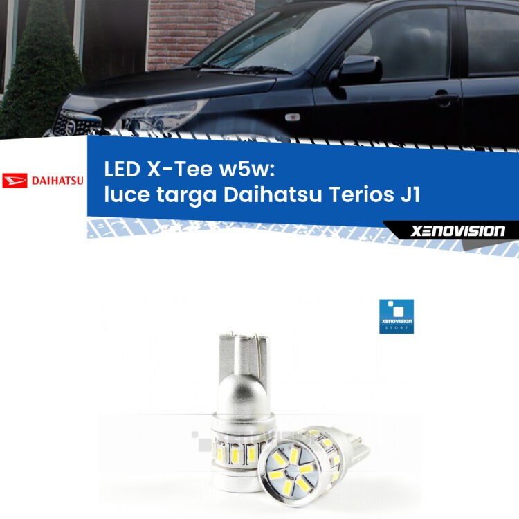 <strong>LED luce targa per Daihatsu Terios</strong> J1 1997 - 2005. Lampade <strong>W5W</strong> modello X-Tee Xenovision top di gamma.