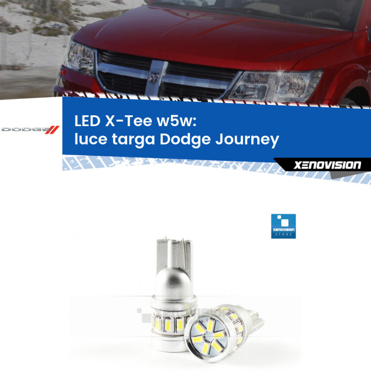 <strong>LED luce targa per Dodge Journey</strong>  2008 - 2015. Lampade <strong>W5W</strong> modello X-Tee Xenovision top di gamma.