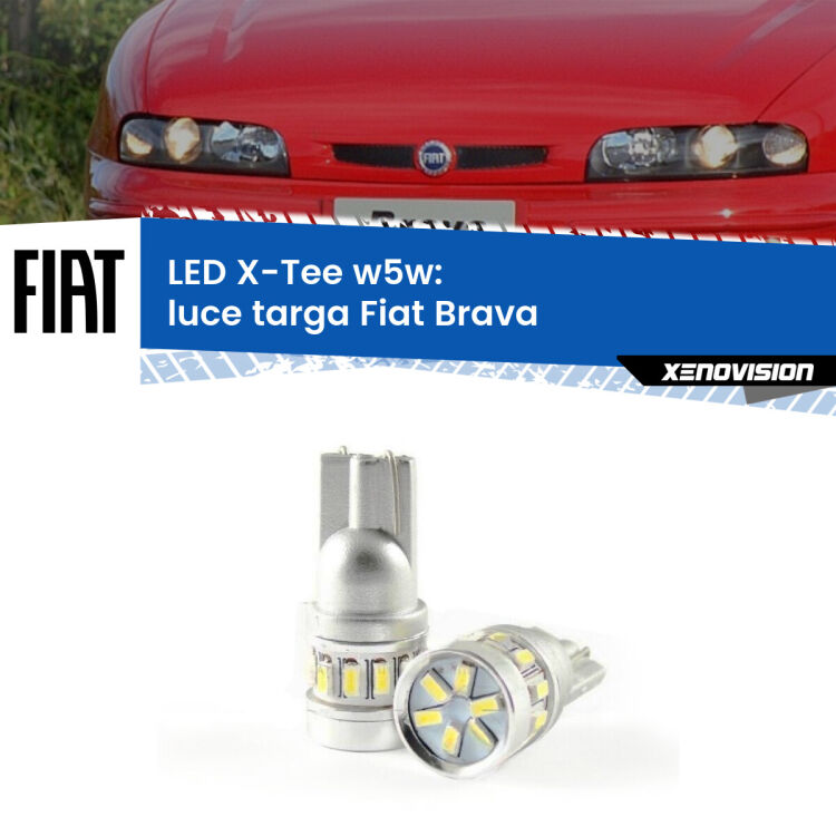 0 Luce Targa LED per Fiat Brava  1995 - 2001: W5W X-Tee <strong>LED luce targa per Fiat Brava</strong>  1995 - 2001. Lampade <strong>W5W</strong> modello X-Tee Xenovision top di gamma.