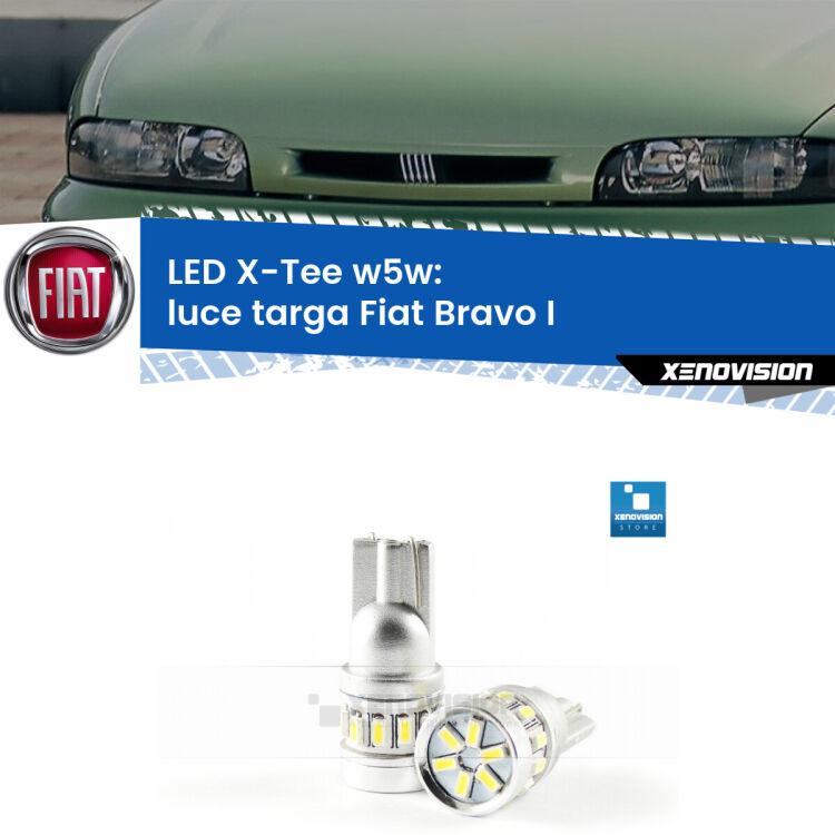<strong>LED luce targa per Fiat Bravo I</strong>  1995 - 2001. Lampade <strong>W5W</strong> modello X-Tee Xenovision top di gamma.