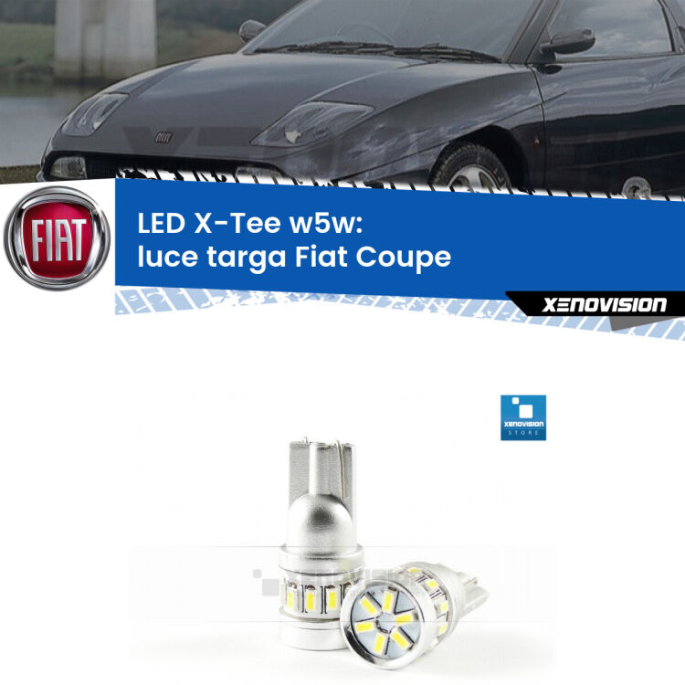 <strong>LED luce targa per Fiat Coupe</strong>  1993 - 2000. Lampade <strong>W5W</strong> modello X-Tee Xenovision top di gamma.