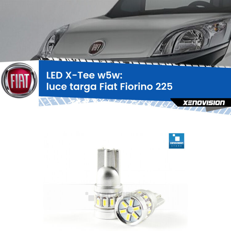 <strong>LED luce targa per Fiat Fiorino</strong> 225 2008 - 2021. Lampade <strong>W5W</strong> modello X-Tee Xenovision top di gamma.